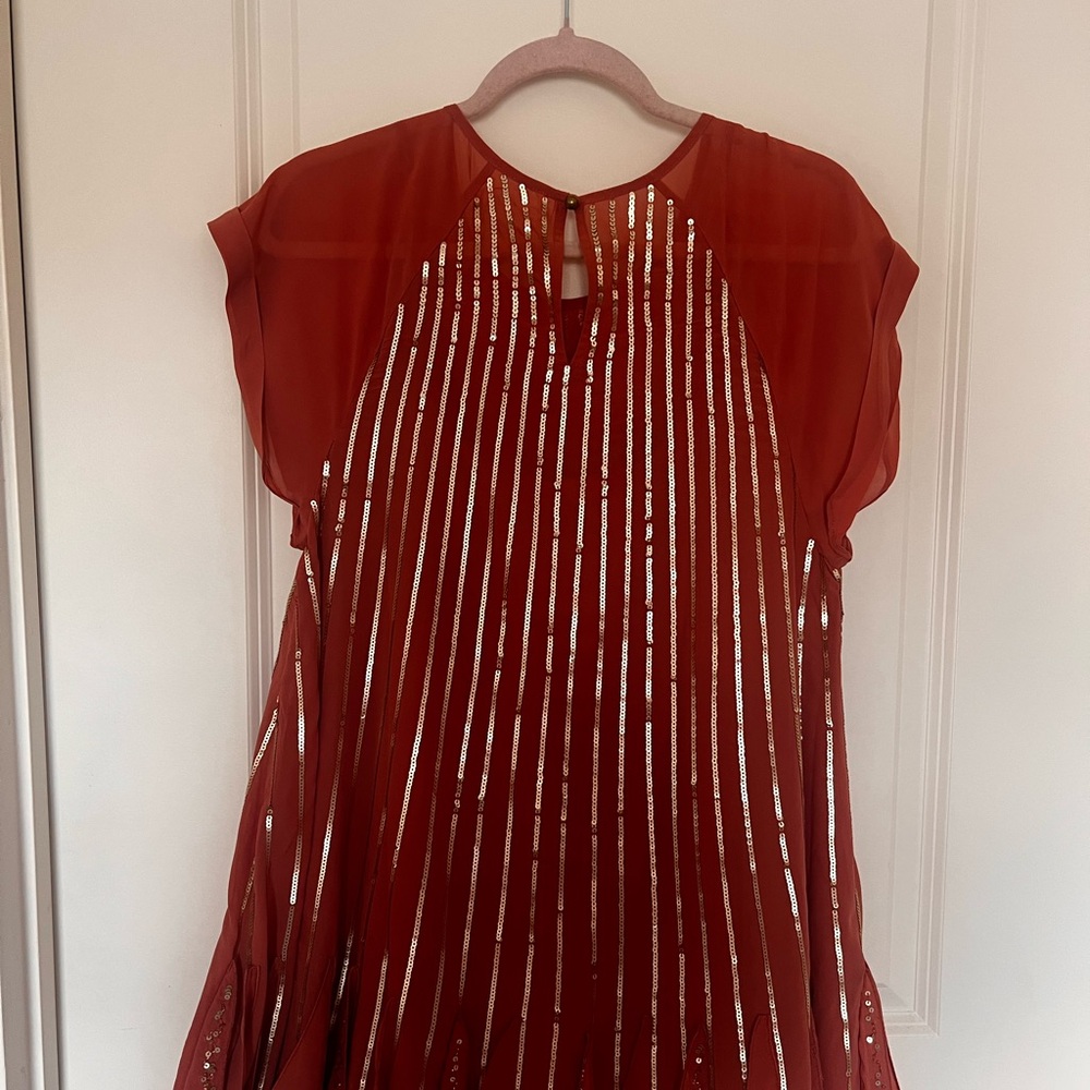 Free People Pink Sundress with Raglan Sleeves and Crew Neck - Picture 4 of 6